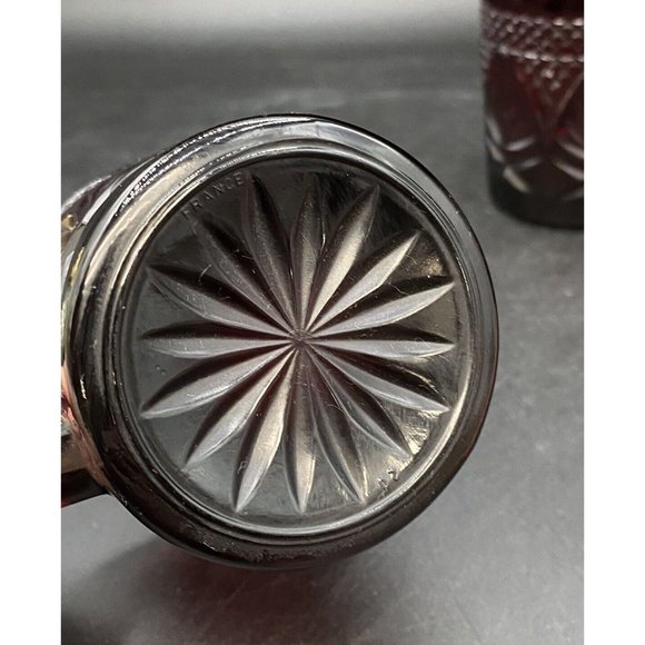 Ruby Red Glass Coffee Mugs Cristal D'arques Durand France Luminarc LOT 2 - Picture 8 of 8